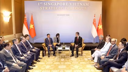Lễ đón Ủy viên Bộ Chính trị, Thường trực Ban Bí thư Trần Cẩm Tú thăm chính thức Singapore