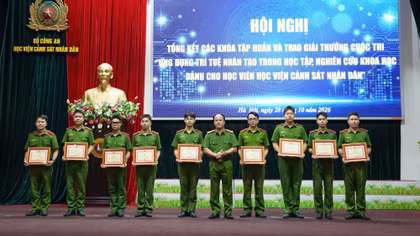 Học viện CSND trao giải cuộc thi “Ứng dụng AI trong học tập và nghiên cứu khoa học”