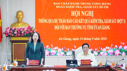 Phó Chủ tịch nước Võ Thị Ánh Xuân làm việc với Ban Thường vụ Tỉnh ủy An Giang