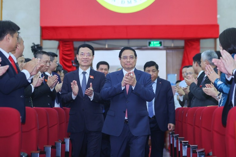 Ủy viên Bộ Chính trị, Bí thư Đảng ủy Chính phủ, Thủ tướng Chính phủ Phạm Minh Chính dự Đại hội Đảng bộ Bộ Khoa học và Công nghệ lần thứ nhất, nhiệm kỳ 2025-2030 - Ảnh: VGP/Nhật Bắc