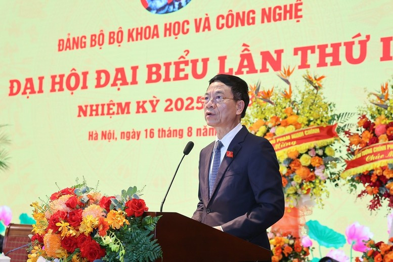 Bộ trưởng Bộ KH&amp;CN Nguyễn Mạnh Hùng phát biểu tại Đại hội - Ảnh: VGP/Nhật Bắc