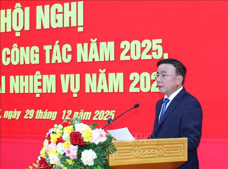 Thường trực Ban Bí thư Trần Cẩm Tú phát biểu chỉ đạo hội nghị - Ảnh: TTXVN