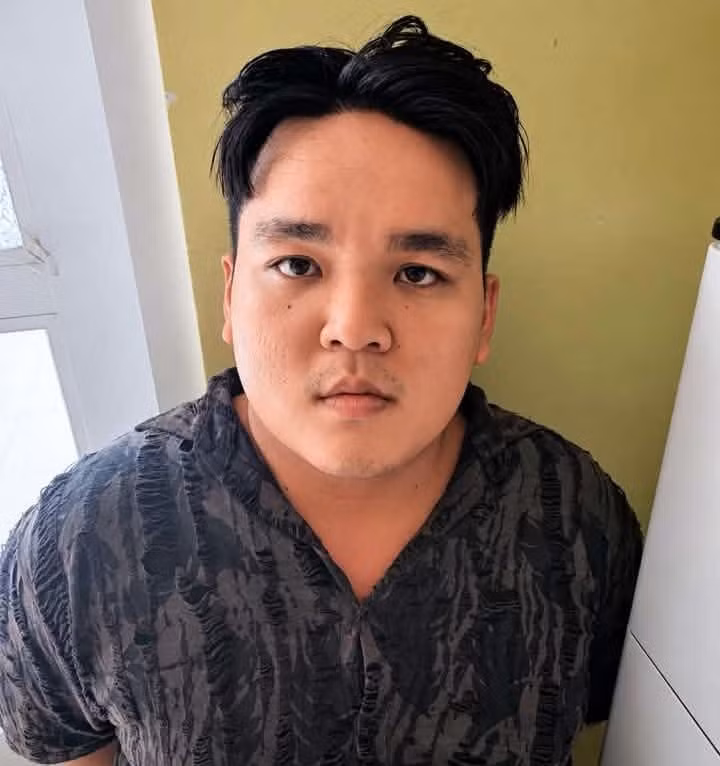 Đối tượng Đỗ Quốc Vương tại Cơ quan Công an.