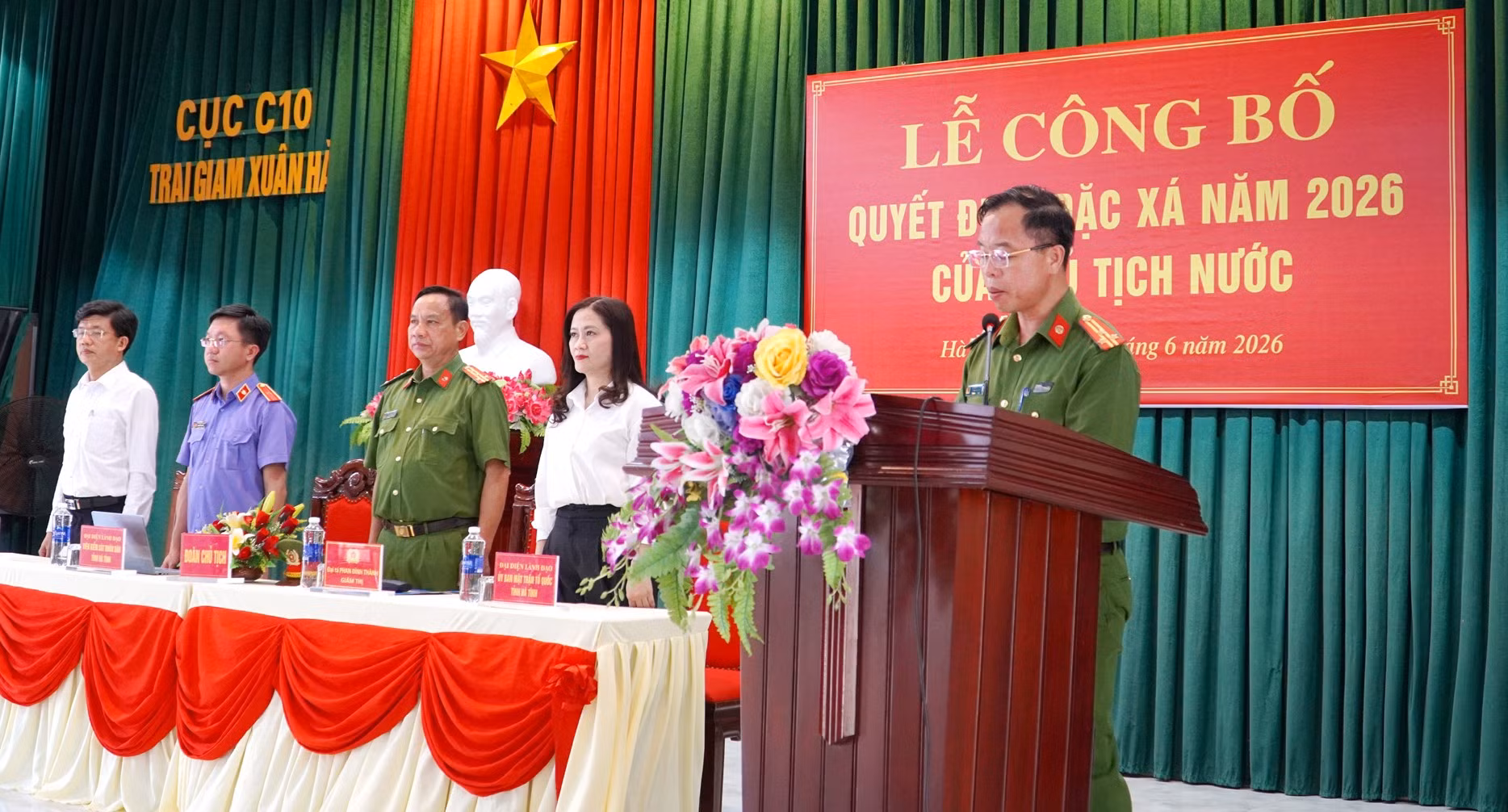 Công bố Quyết định đặc xá năm 2026 của Chủ tịch nước tại Trại giam Xuân Hà.