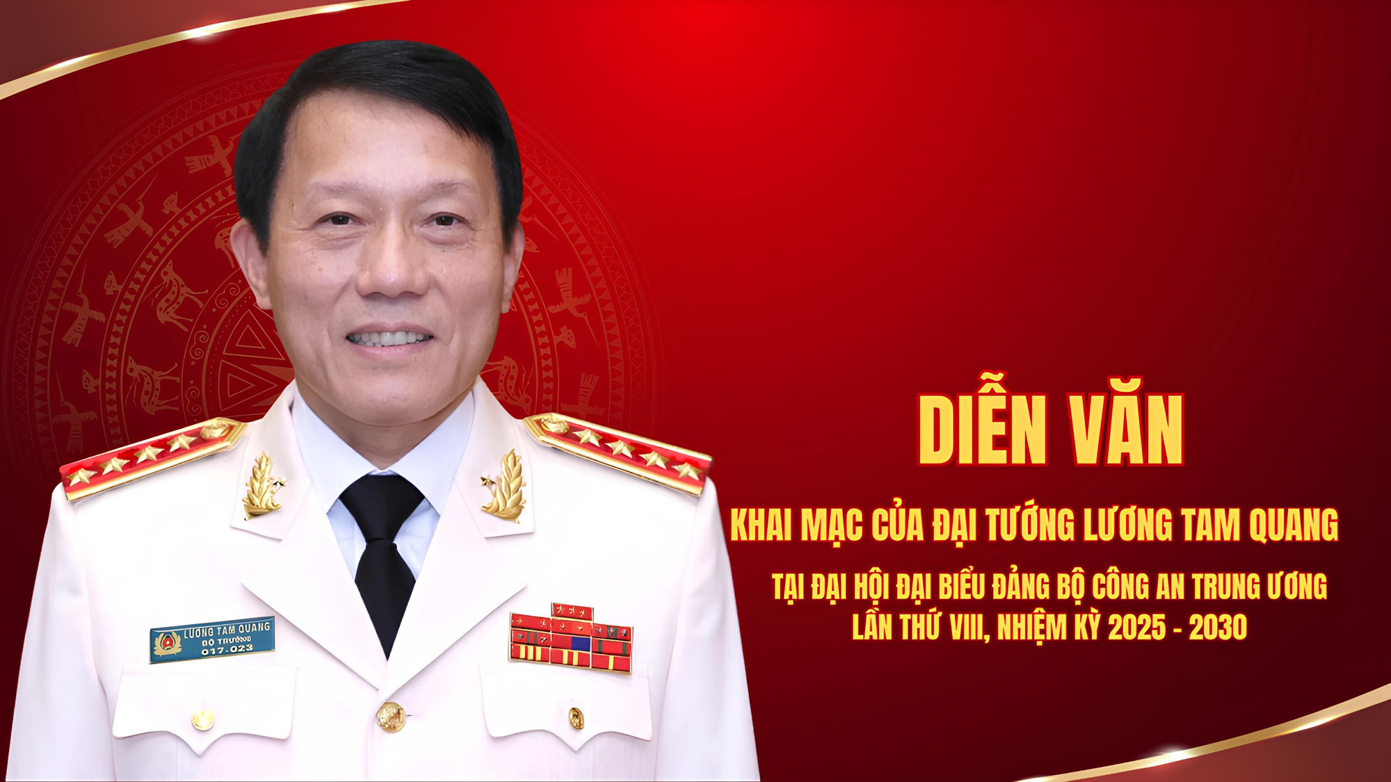 Diễn văn khai mạc của Đại tướng Lương Tam Quang tại Đại hội đại biểu Đảng bộ Công an Trung ương lần thứ VIII ảnh 1