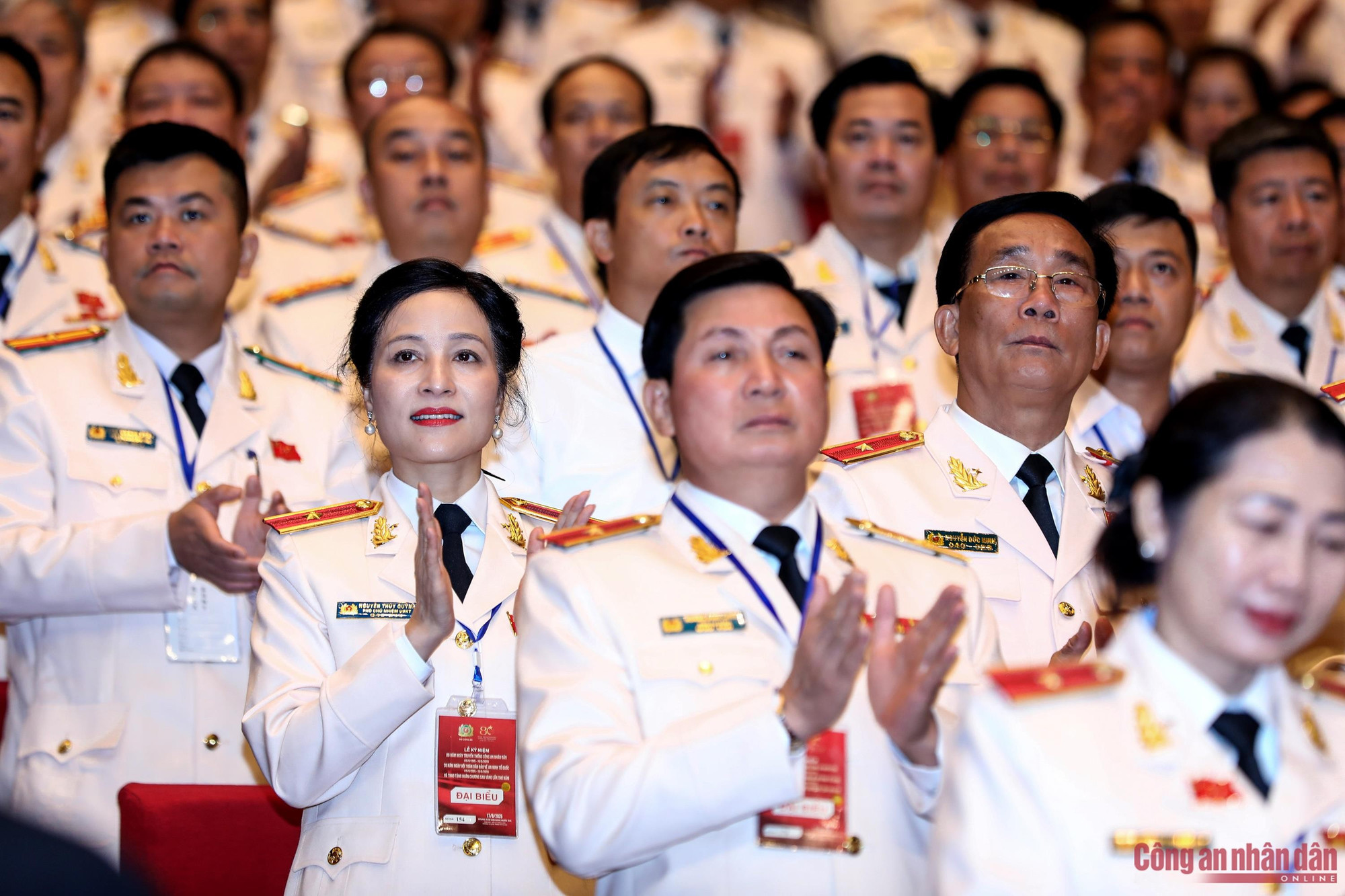 Các đại biểu tham dự buổi Lễ kỷ niệm 80 năm Ngày Truyền thống CAND (19/8/1945-19/8/2025) và 20 năm Ngày hội toàn dân bảo vệ An ninh Tổ quốc (19/8/2005-19/8/2025).