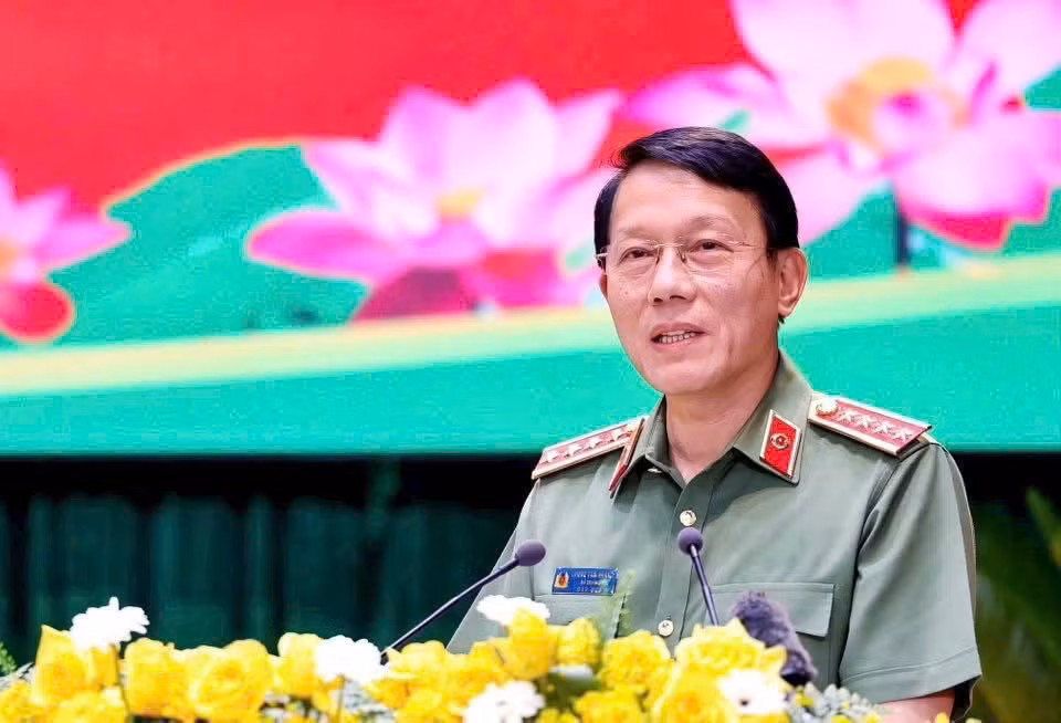 Đại tướng Lương Tam Quang, Ủy viên Bộ Chính trị, Bộ trưởng Bộ Công an phát biểu chỉ đạo tại Hội nghị