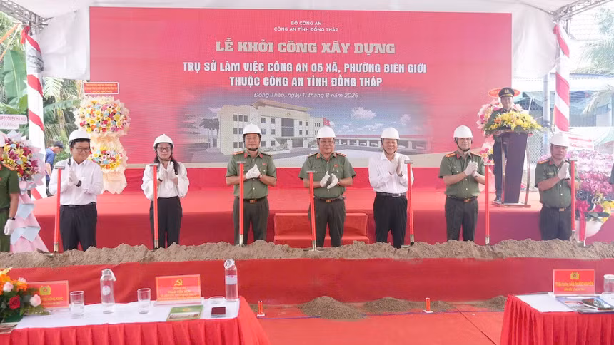 Đồng Tháp: Khởi công xây dựng 5 trụ sở Công an xã, phường biên giới