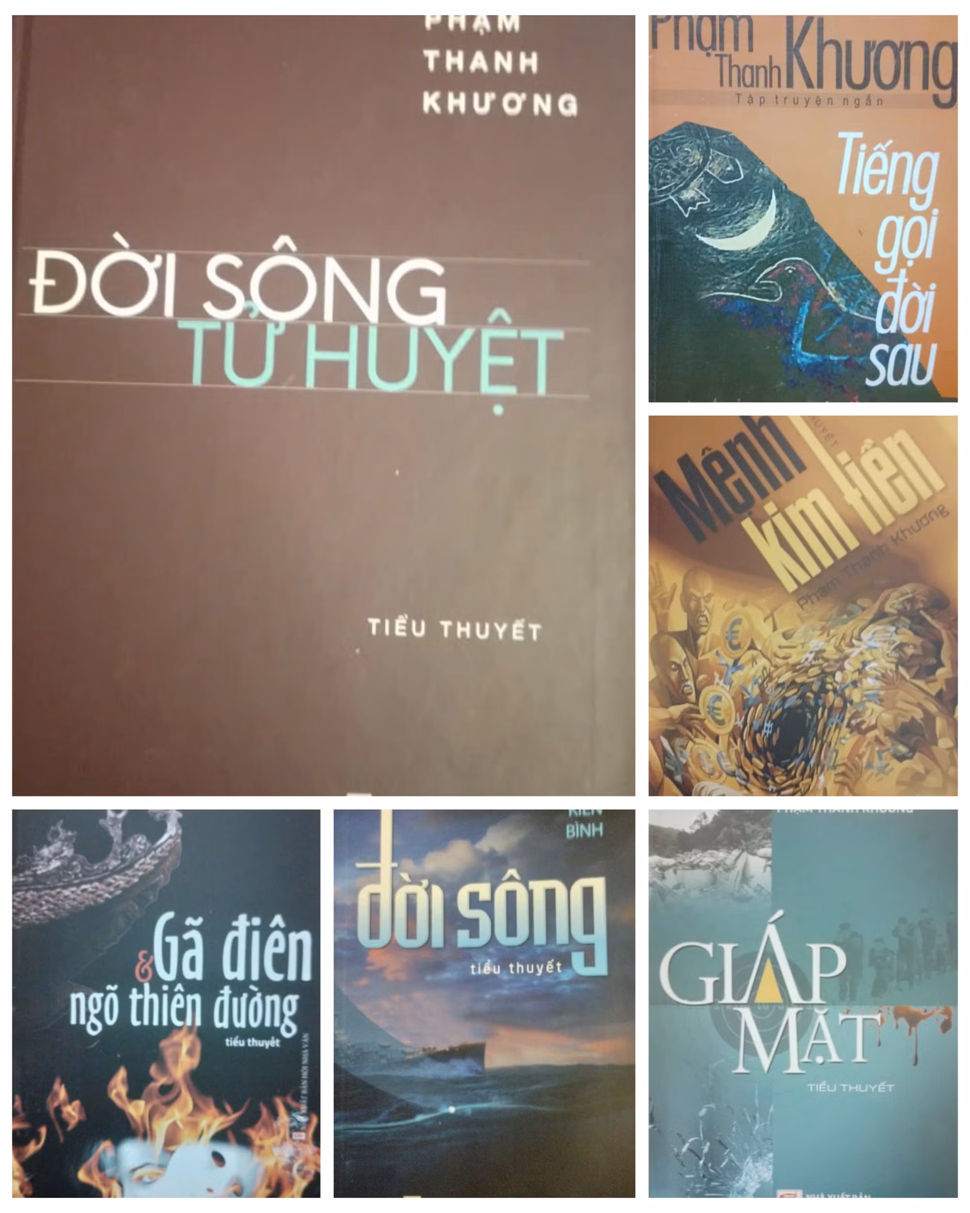 Bìa một số tác phẩm của nhà văn Phạm Thanh Khương.