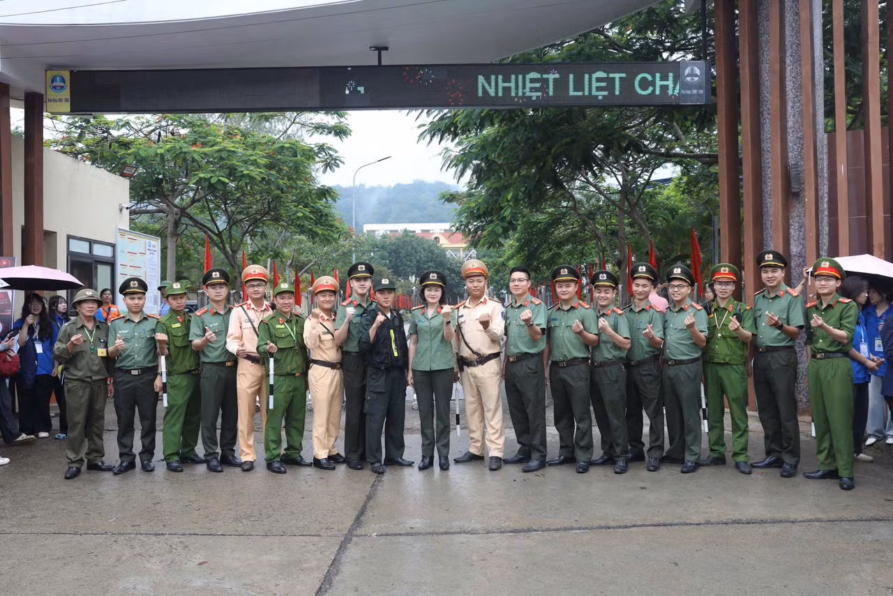 Lực lượng Công an Sơn La quyết tâm đảm bảo an toàn cho kì thi.