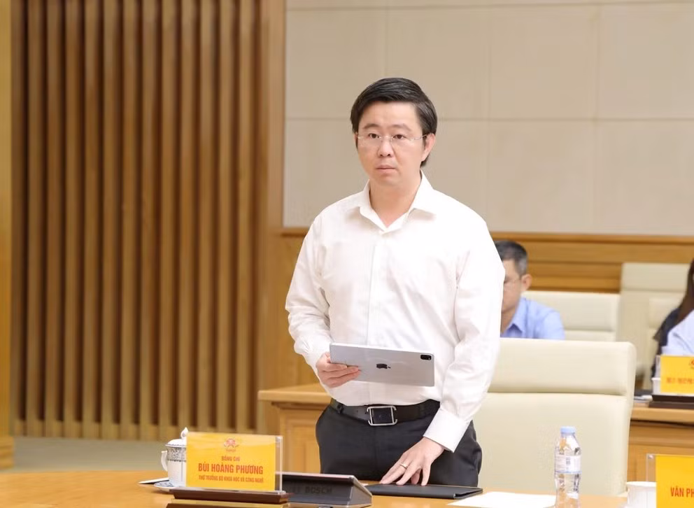 Thứ trưởng Bộ KH&amp;CN Bùi Hoàng Phương phát biểu tại hội nghị.