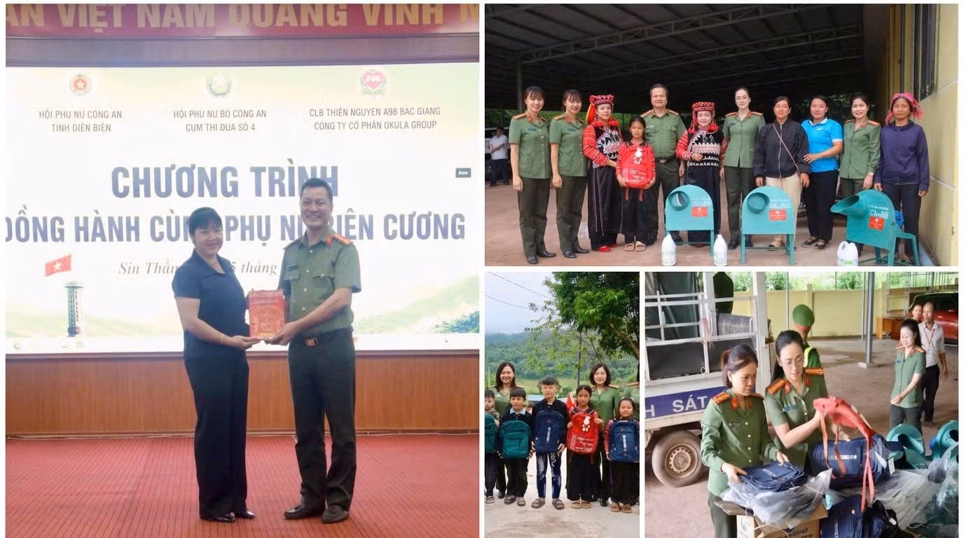 Các hoạt động trong chương trình an sinh xã hội tại xã Sín Thầu của Hội Phụ nữ Cụm thi đua số 4 Bộ Công an.