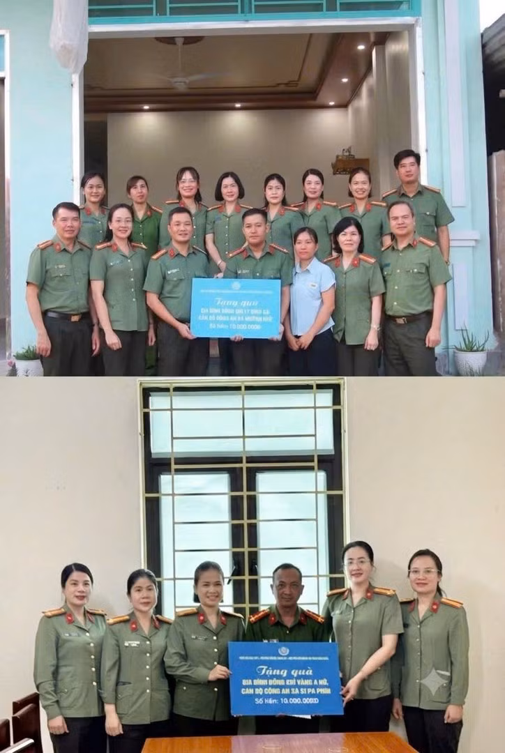 Thăm, tặng quà gia đình cán bộ Công an xã Mường Nhé và Công an xã Si Pa Phìn.