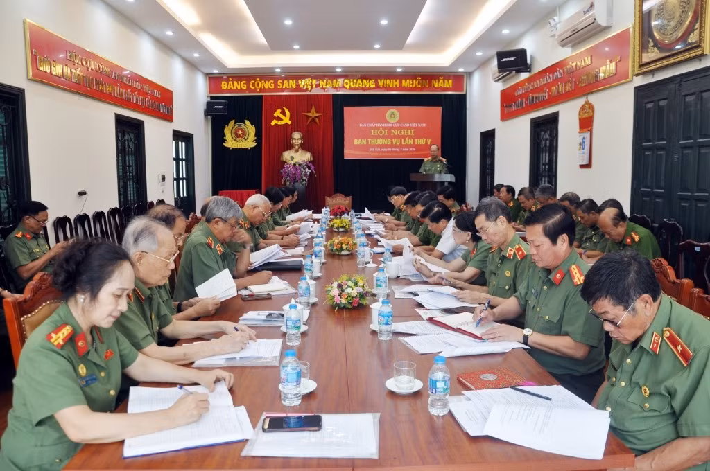 Hội nghị Ban Thường vụ Hội Cựu CAND Việt Nam lần thứ V diễn ra vào sáng ngày 6/7/2026.