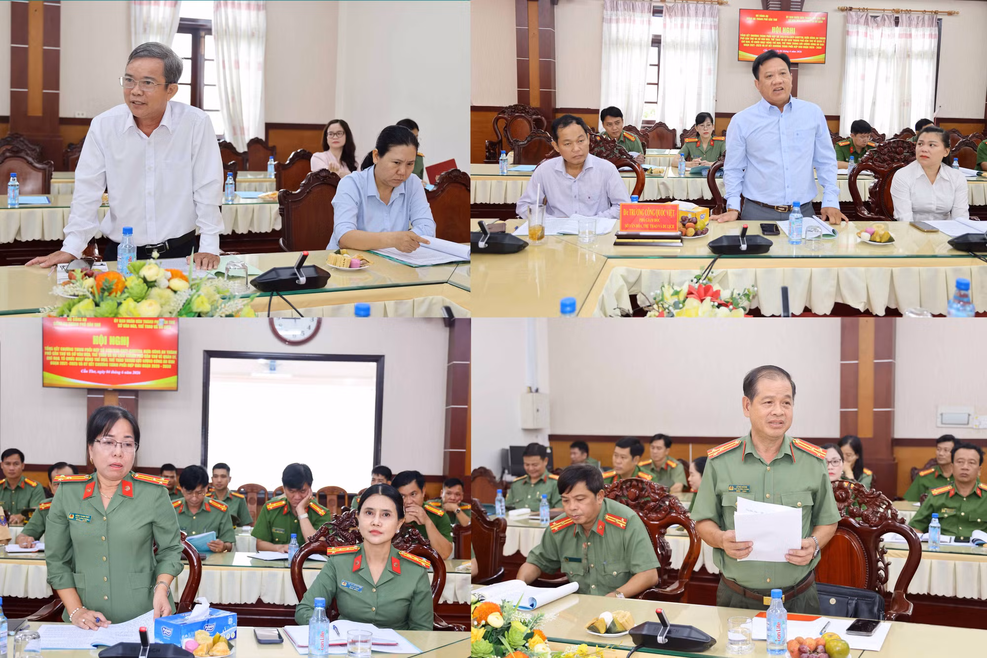 Đại diện các đơn vị CATP và Sở VH-TT&amp;DL đánh giá kết quả thực hiện công tác phối hợp thời gian qua.