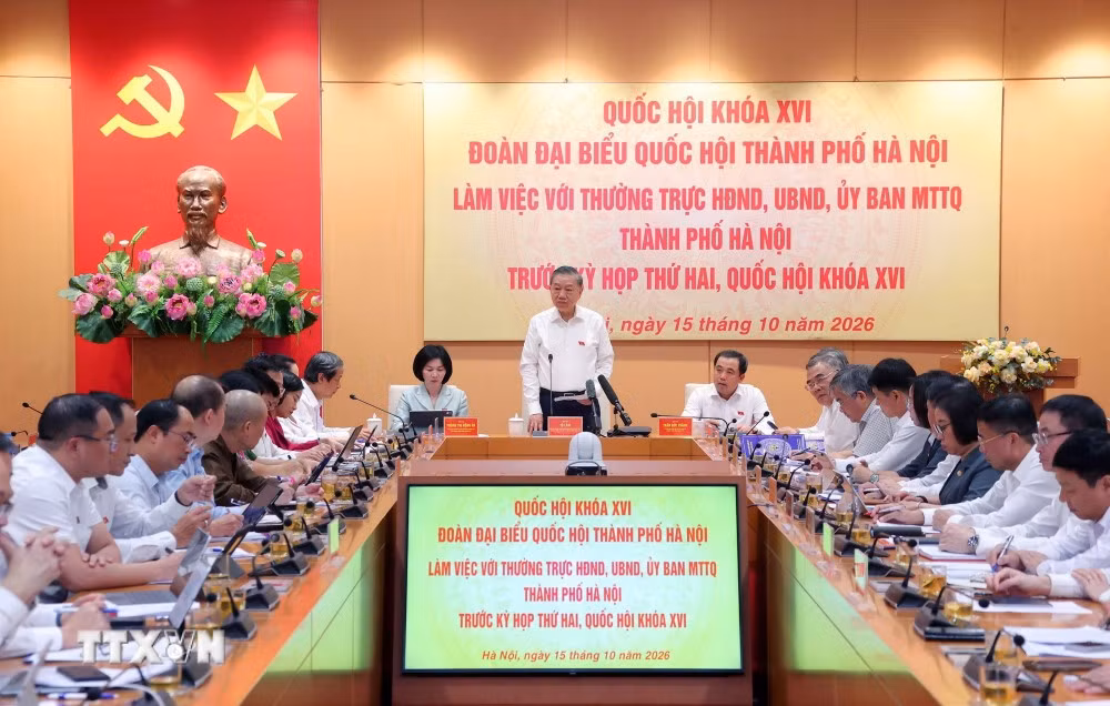 Tổng Bí thư, Chủ tịch nước Tô Lâm chủ trì buổi làm việc. (Ảnh: Văn Điệp/TTXVN)