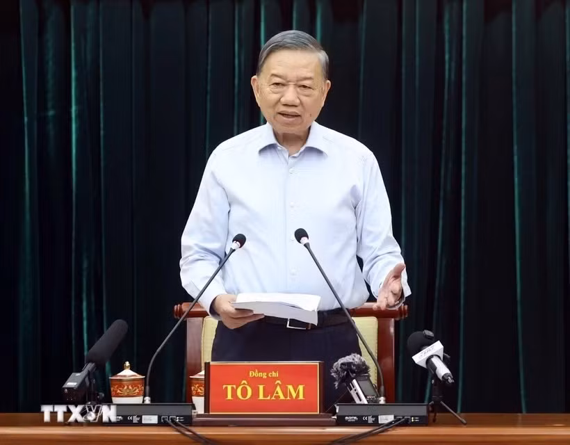 Tổng Bí thư, Chủ tịch nước Tô Lâm phát biểu chỉ đạo. Ảnh: TTXVN