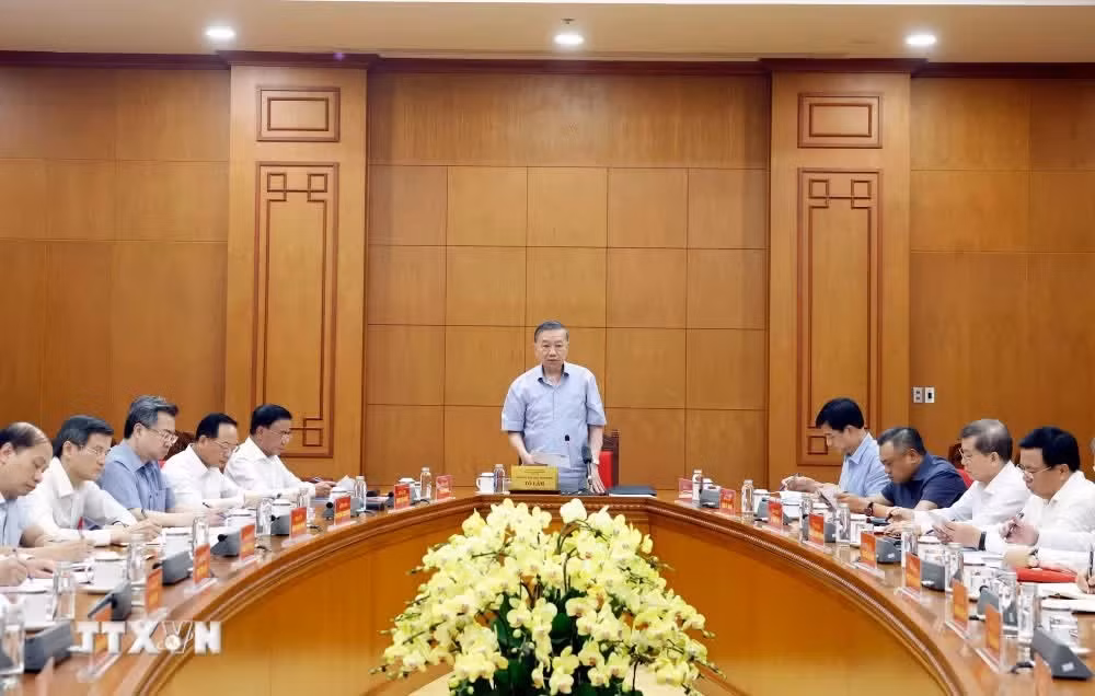 Tổng Bí thư, Chủ tịch nước Tô Lâm phát biểu chỉ đạo. (Ảnh: Thống Nhất/TTXVN)