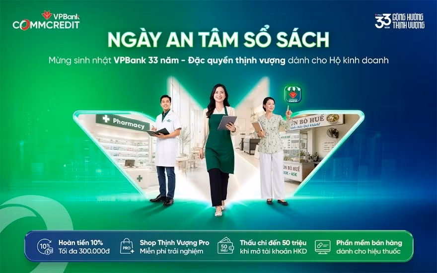 Ngày An tâm sổ sách: Thêm đặc quyền cho hộ kinh doanh dịp sinh nhật VPBank 33 năm ảnh 1