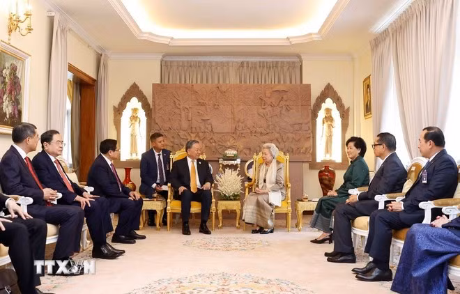 Tổng Bí thư Tô Lâm hội kiến Samdech Techo Hun Sen -0
