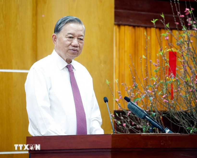 Tổng Bí thư Tô Lâm thăm, chúc Tết Đảng bộ, chính quyền, nhân dân tỉnh Tây Ninh -0