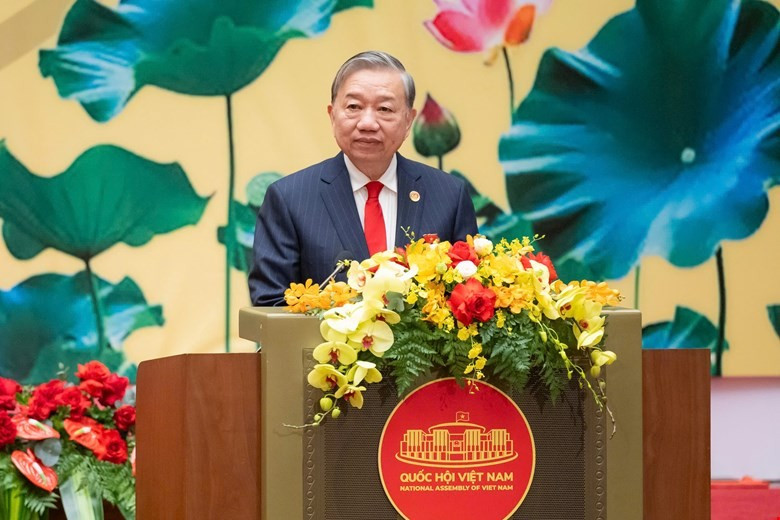 Tổng Bí thư Tô Lâm phát biểu tại buổi lễ.