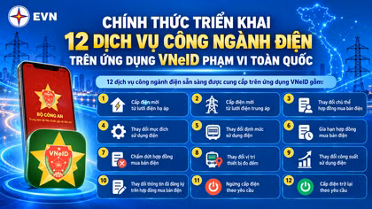 Triển khai 12 dịch vụ công ngành điện trên ứng dụng VNeID 