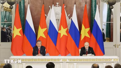 Tổng Bí thư, Chủ tịch nước Tô Lâm và Tổng thống Nga Putin phát biểu với báo chí