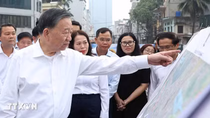 Tổng Bí thư, Chủ tịch nước Tô Lâm kiểm tra tiến độ thi công một số công trình, dự án trọng điểm của Thủ đô