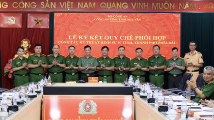  Ký kết quy chế phối hợp công tác kỹ thuật hình sự Công an 7 tỉnh, thành phố phía Bắc