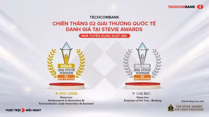 Techcombank giành “cú đúp” giải thưởng quốc tế Stevie® Awards for Great Employers 2026