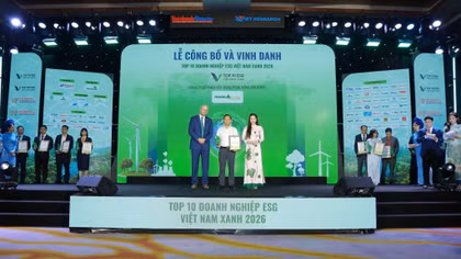 Phục Hưng Holdings được vinh danh top 10 doanh nghiệp ESG Việt Nam Xanh 2026 ngành Xây dựng