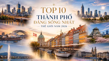 10 thành phố đáng sống nhất thế giới năm 2026