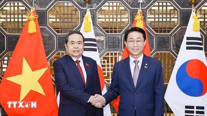 Chủ tịch Quốc hội Trần Thanh Mẫn hội đàm với Chủ tịch Quốc hội Hàn Quốc Cho Jeong Sik