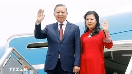 Tổng Bí thư, Chủ tịch nước Tô Lâm và Phu nhân đến thủ đô Manila thăm cấp Nhà nước Cộng hòa Philippines