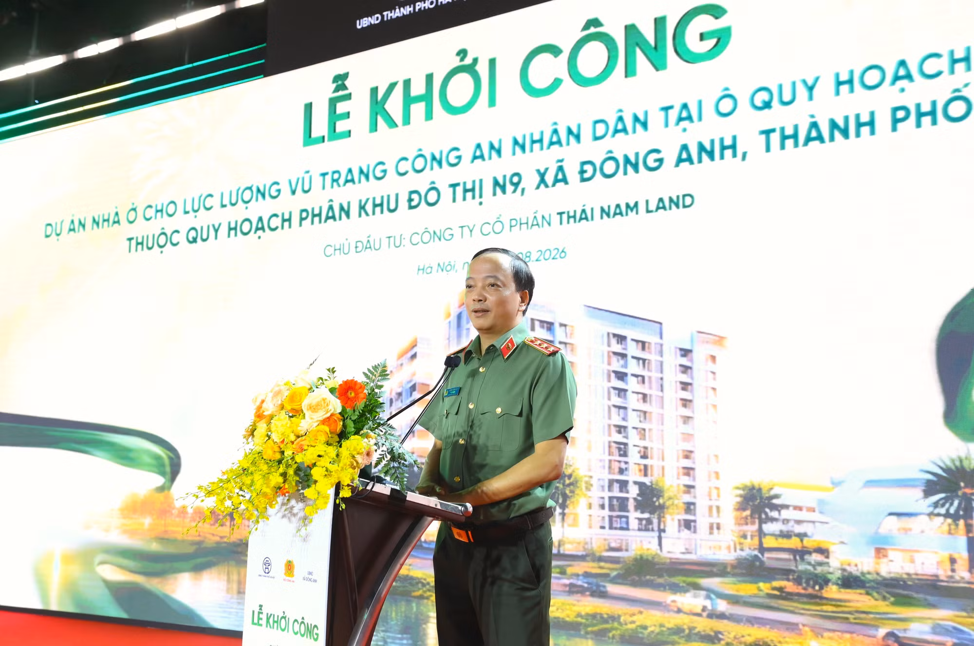Thứ trưởng Đặng Hồng Đức phát biểu tại lễ khởi công dự án.