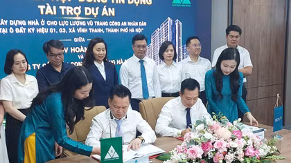 Ký kết tài trợ vốn cho Dự án Xây dựng nhà ở cho lực lượng Công an nhân dân tại xã Vĩnh Thanh, Hà Nội