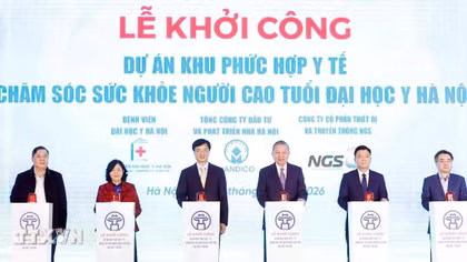Tổng Bí thư dự Lễ khởi công dự án phức hợp y tế chăm sóc sức khỏe người cao tuổi