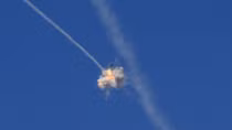 Khoảnh khắc phòng không Vòm sắt Israel đánh chặn rocket từ Dải Gaza