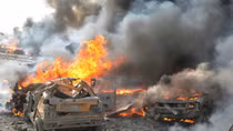 Khủng bố ồ ạt đánh bom liều chết ở Nam Syria, 38 người chết