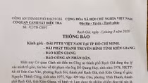 Thông báo truy tìm người bị tố cáo lừa đảo chiếm đoạt tài sản