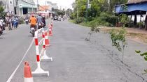 Sạt lở bờ sông Hậu đe dọa Quốc lộ 91