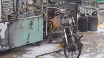 Bình gas cỡ lớn phát nổ giữa đường