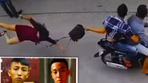 Cô gái bị cướp giật đồ ngã xuống đường trọng thương