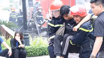 Diễn tập chữa cháy nâng cao công tác phối hợp giữa các đơn vị tham gia