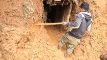 Cận cảnh đường hầm thiếc trái phép bị đánh sập ở Lâm Đồng