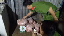 Kiểm tra dịch tả heo Châu Phi, phát hiện 1,3 tạ mỡ và da heo bẩn