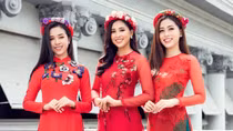 Top 3 Hoa hậu Việt Nam 2018 hóa thành nàng xuân trong bộ ảnh Tết