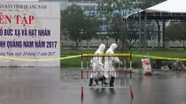 Hàng trăm người đội mưa tham gia diễn tập ứng phó sự cố bức xạ và hạt nhân