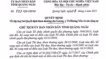 Quảng Ngãi hủy bỏ quyết định khen thưởng ông Võ Hoàng Yên
